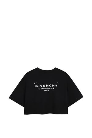 t-shir in cotone nera GIVENCHY KIDS | H3122409B